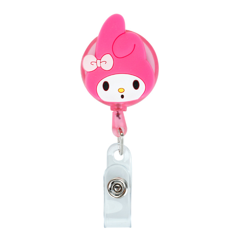 Cute Cartoon Funny for ID Card Holder Scalable Toggle Clip Employee Card Doctor Nurse Chest Card Student Bus Card Holder