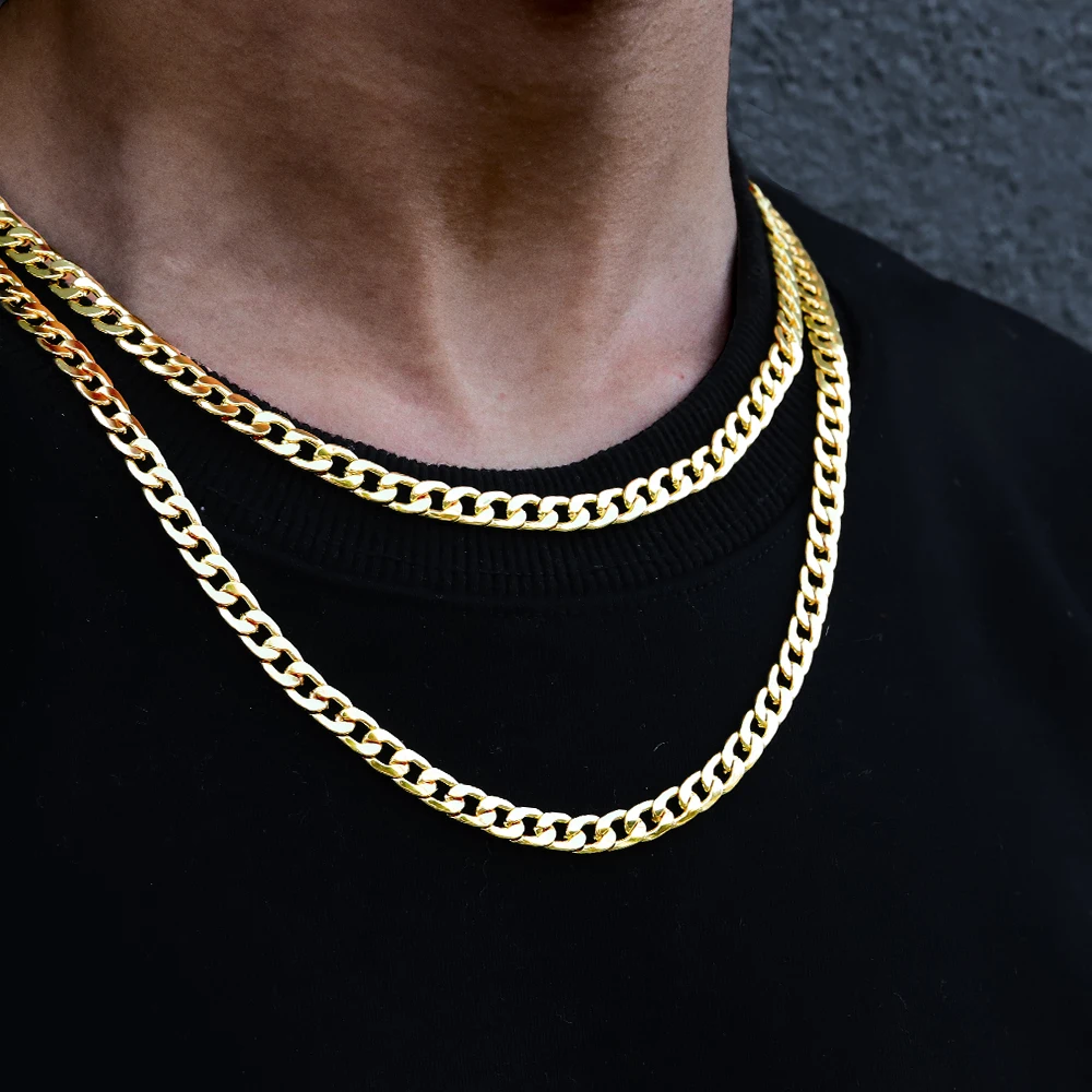 คุณภาพสูงคลาสสิก Cuban Link Chain สร้อยคอแฟชั่นเครื่องประดับของขวัญผู้ชายและผู้หญิงเหมาะสําหรับทุกโอกาส