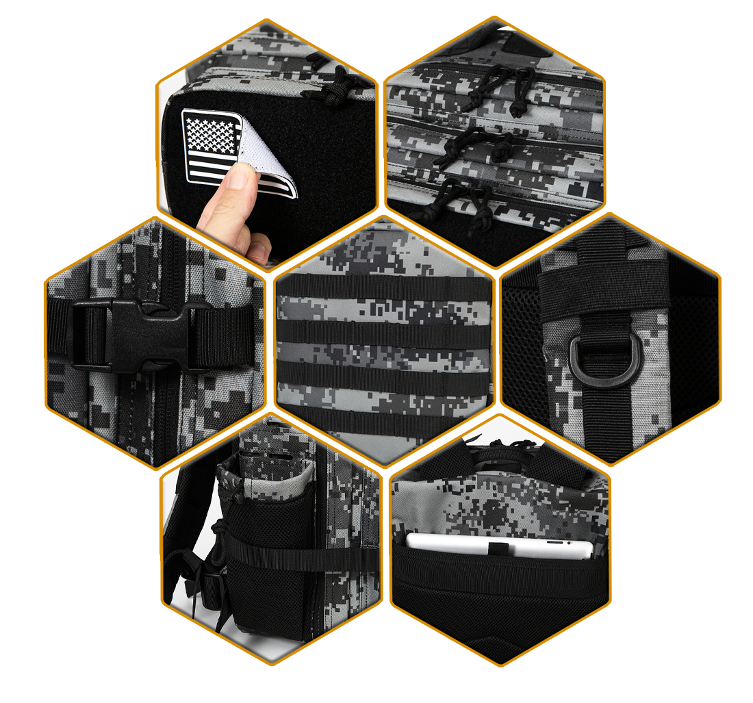 45L Tactical Backpack survival Bag Hunting MOLLE Backpack GYM For Men EDC Outdoor Hiking Rucksack Witch Bottle Holder