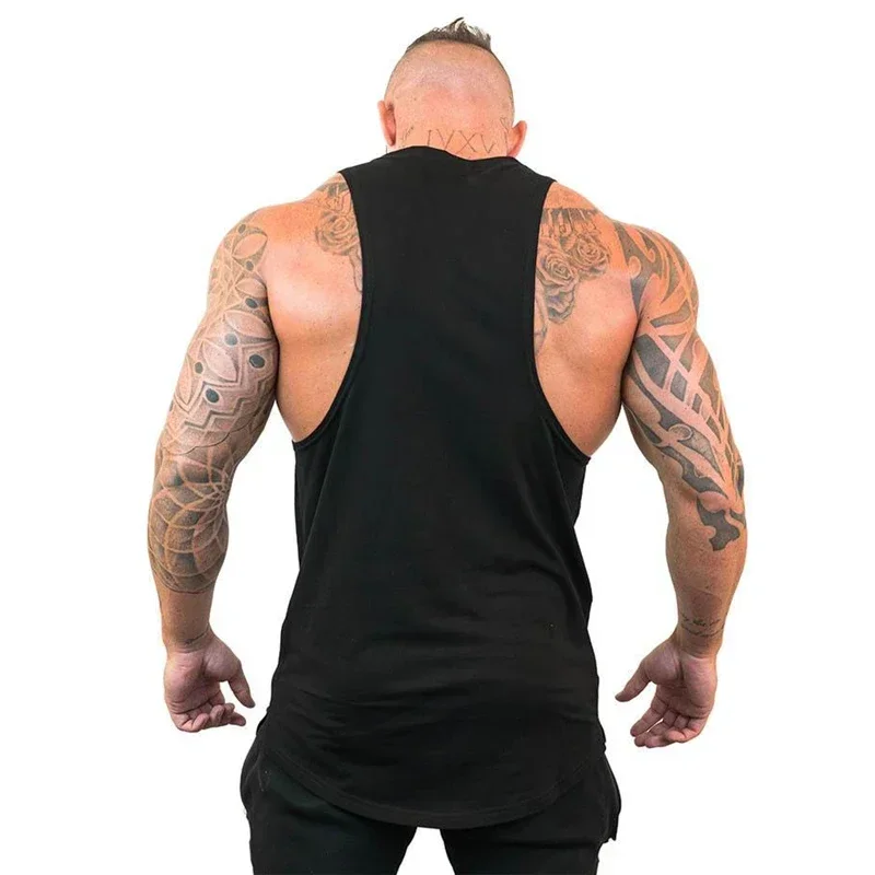 メンズボディービルタンクトップ、ジムタンクトップ、ノースリーブベスト、メンズTシャツ、フィットネスウェア、夏