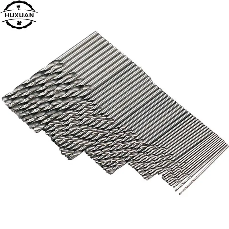 Brocas para trabajar Metal y madera, vástago recto de acero HSS, broca helicoidal de 1-3mm, herramientas eléctricas, venta al por mayor, 50 unidades por lote