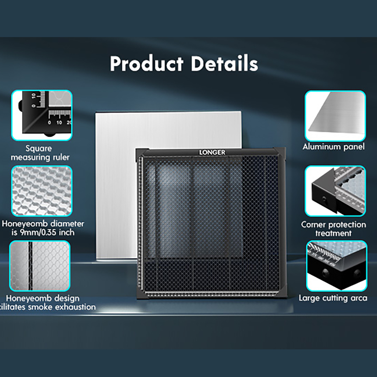 LONGER Honeycomb 440*440*22mm Working Table Honeycomb Laser lazer Bed Aluminum Mesh Panel for Laser Engraver Engraving Machine