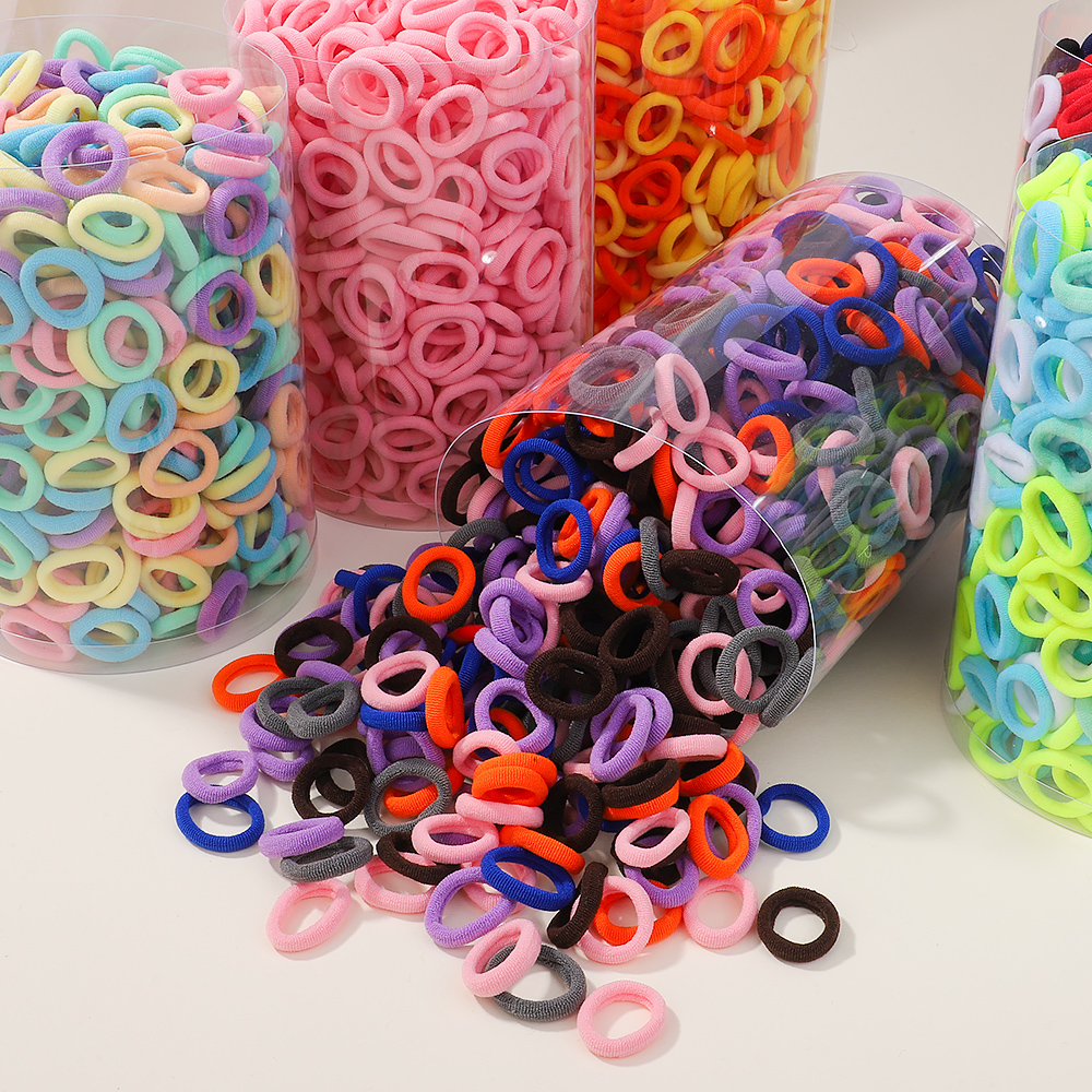 50 Uds. De lazos elásticos básicos coloridos de nailon para el cabello para niñas, coleta para sujetar, banda de goma, accesorios para el cabello de bebé a la moda para niños