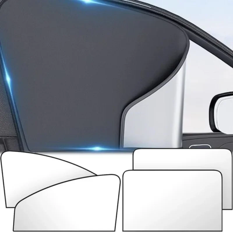 Nueva cubierta magnética para parasol de coche, protección UV de verano, cortina para ventana trasera lateral, cubierta parasol de malla negra, accesorios para coche