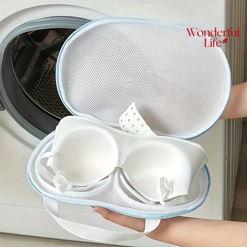 1/2Pcs Laundry Washing Bag with Zipper Foldable Mesh Lingerie Underwear Mesh Bra Washer bag Bra laundry bag Bra Wash Bag Mesh