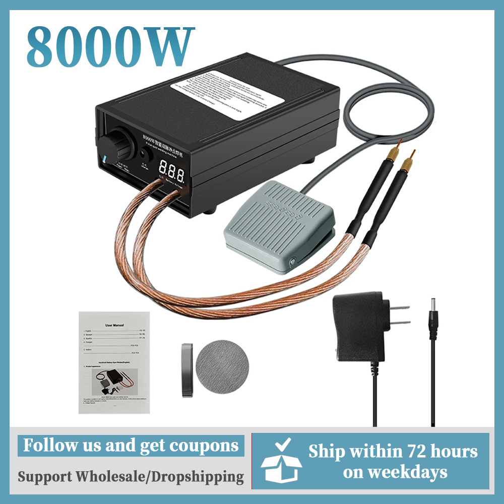 8000 W Elektroschweißgeräte Punktschweißgerät Digitalanzeige DIY wiederaufladbare Punktschweißmaschine für 18650 Batterie Nickelstreifen