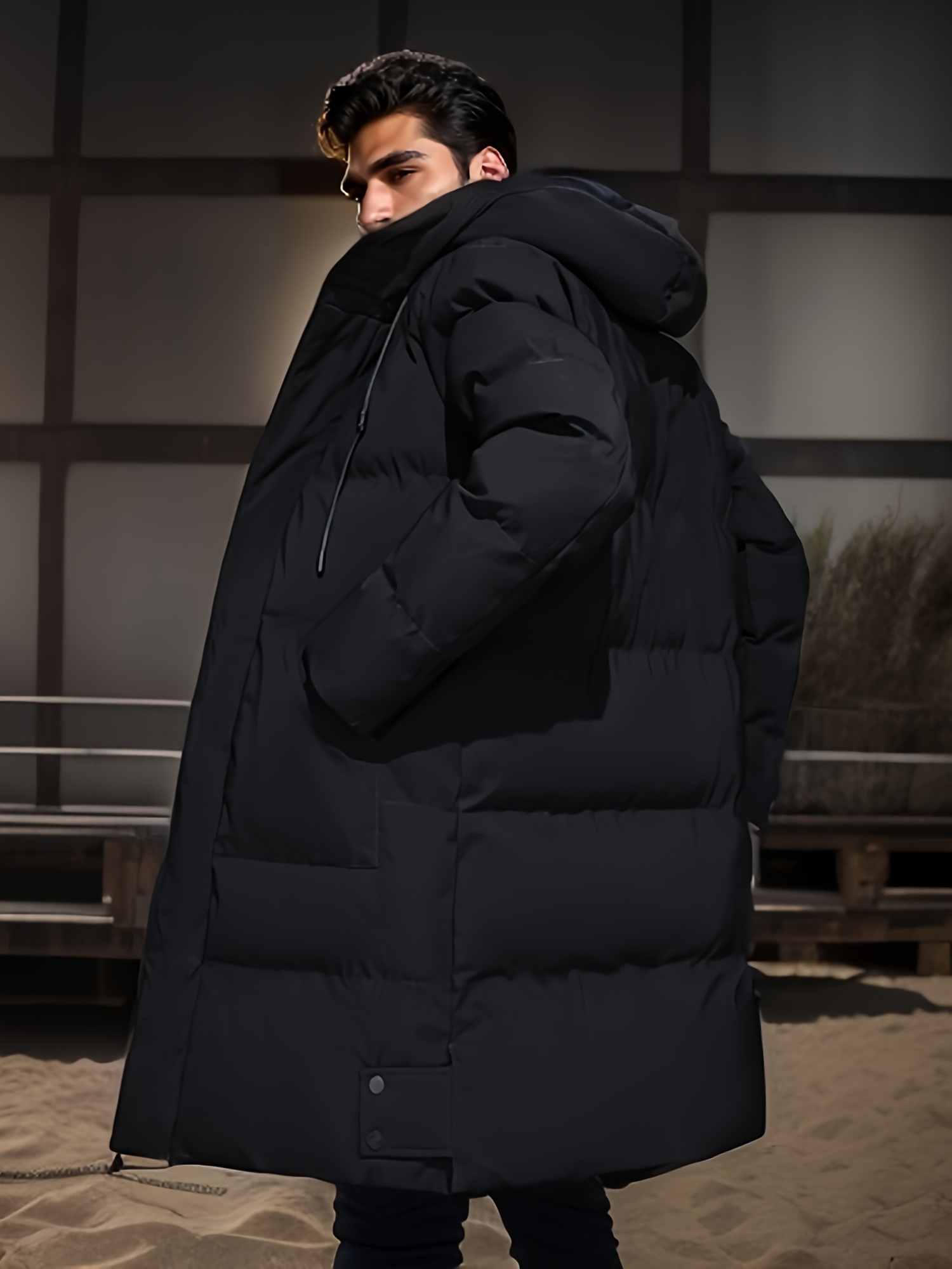 2023 quente com capuz jaqueta de comprimento médio dos homens casual zip up algodão acolchoado jaqueta casaco outono inverno blusão casacos roupas masculinas