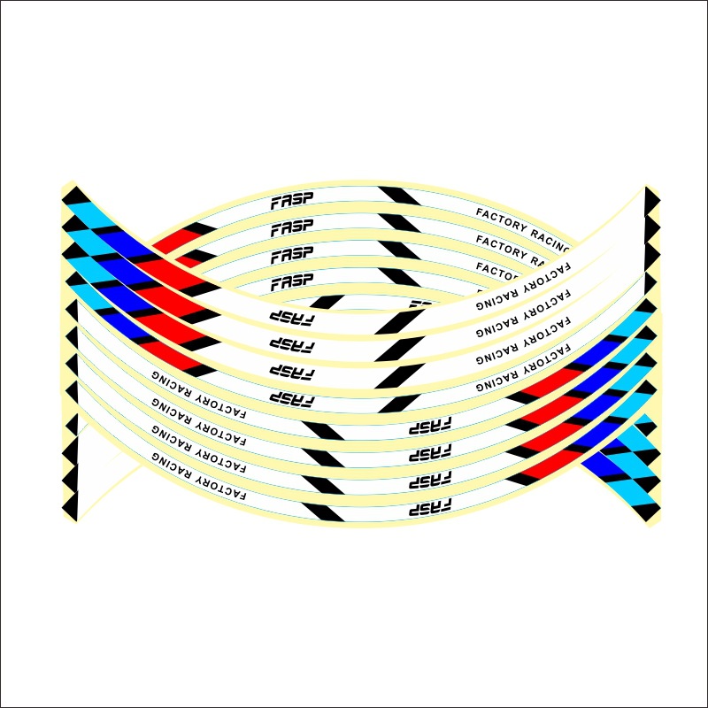 16 pieces Striped Motorcycle Wheel Sticker Car Reflective Rim Tape Motorcycle Bicycle Car Decal Waterproof Modification Sticker