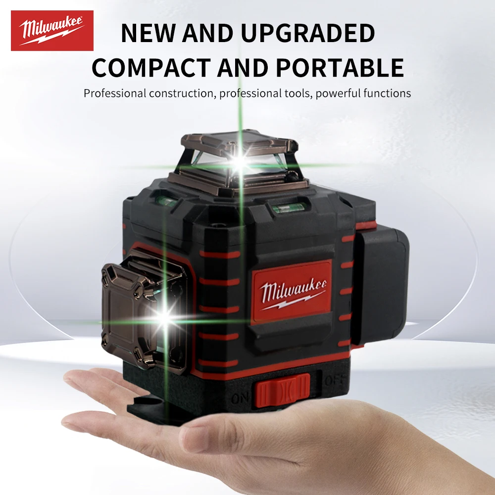 Milwaukee 4D 16 Lines Green Beam 360° Self-leveling Laser Levels Horizontal And Vertical Professional Laser Level Tool
