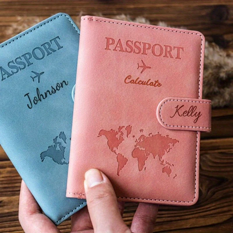 Capa de passaporte personalizada, capa de passaporte com nome gravado com monograma, porta-passaporte, presente de padrinho de dama de honra de casamento