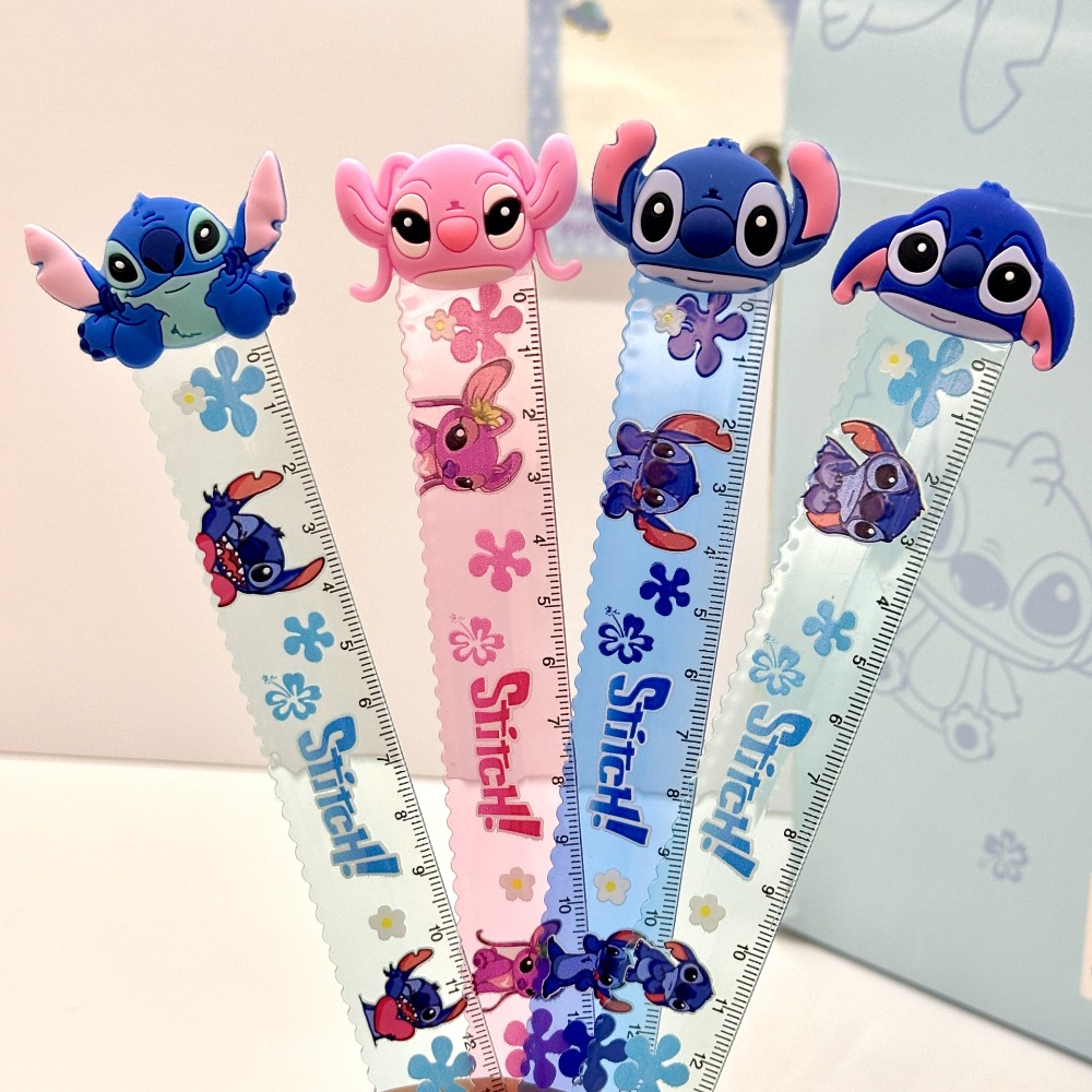 Règle en caoutchouc souple de dessin animé Disney, 2 pièces, 15cm, fournitures de papeterie scolaires pour étudiants, cadeaux de récompense Kawaii pour enfants et filles