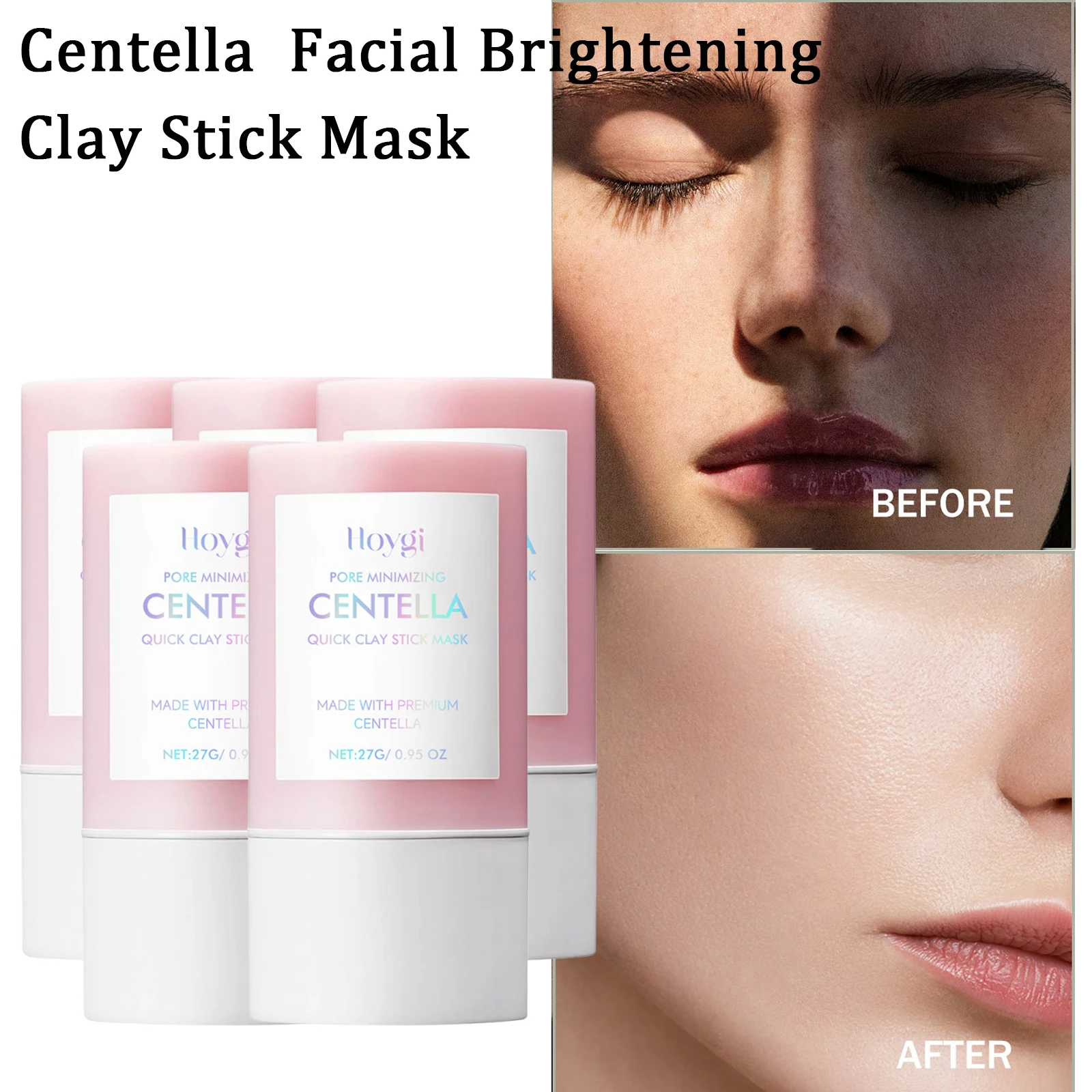 Centella argila vara máscara poros minimizando hidratação rápida calmante facial brilho máscara facial cuidados com a pele 27g