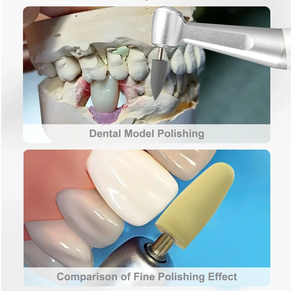 HP0412 12 ชิ้น/ชุดทันตกรรมฐานเรซิ่นซ่อนฟันปลอมชุดขัดสําหรับ Low Speed Contra Angle Handpiece ทันตกรรมเครื่องมือ