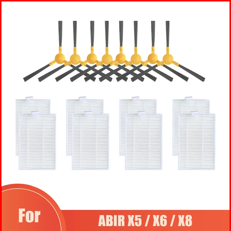 Accesorios para ABIR X5 / X6 / X8 Genio Navi N600 Aspiradora Robótica Cepillo Lateral de 3 brazos Filtro Hepa repuestos