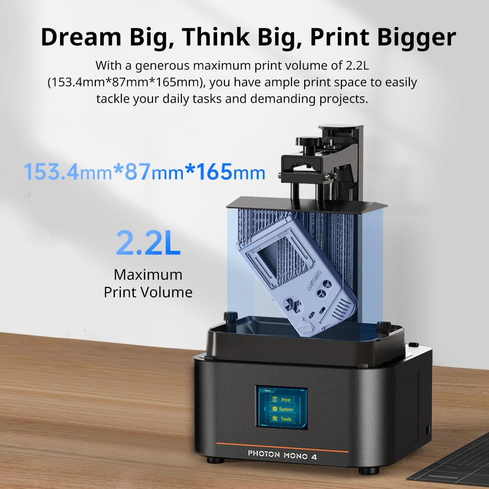 Anycúbico fóton mono 4 AE Version lcd resina uv impressora 3d de alta velocidade impressão 3d 7 "10k tela de alta definição 153x87x165mm tamanho de impressão