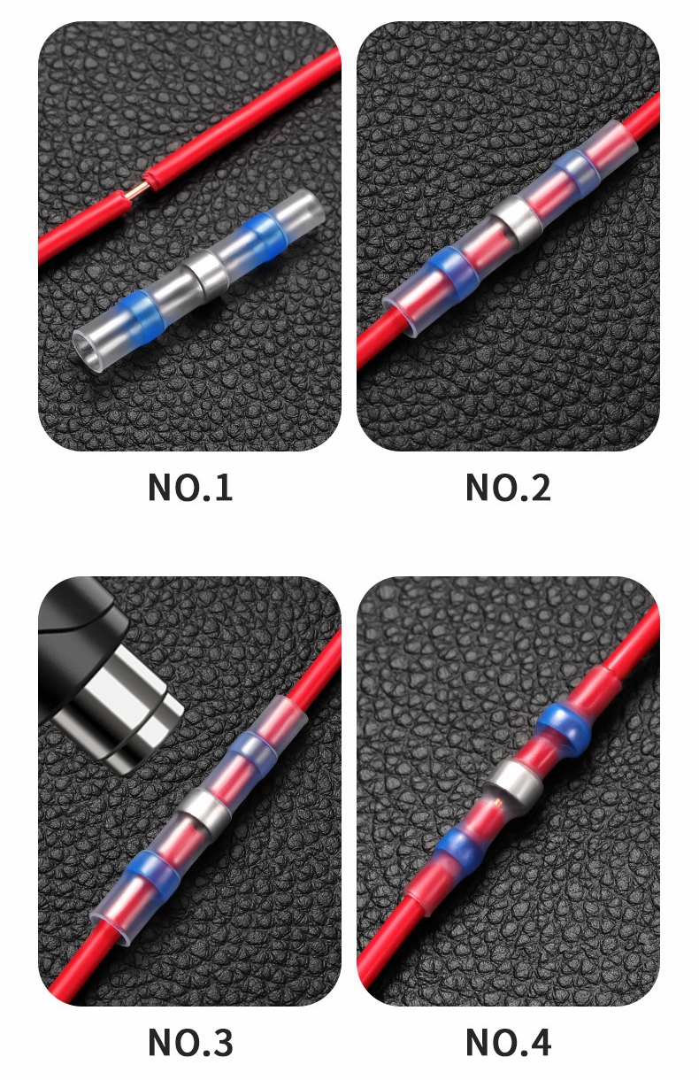 10/50/100 PCS Solder Seal Wire Butt Connectors Welding Ring Heat Shrink Terminal,Waterproof Insulated Electrical Wire Terminals