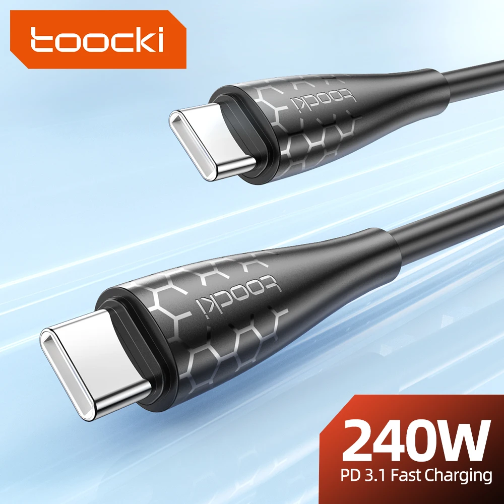 Toocki 100W USB C a tipo C Cable para Xiaomi 13 12 240W PD3.1 Cable de carga rápida tipo C Cable para Realme Samsung S23