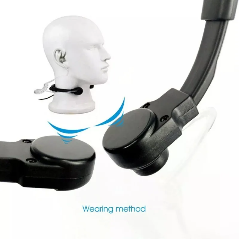 Telescopic Throat Microphone Earpiece K-plug Mic 2-Pin PTT For Baofeng  888S UV5R UV-5RE Kenwood TYT HYT Radio Walkie Talkie