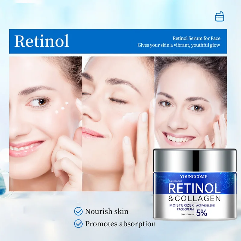 ครีมต่อต้านริ้วรอย Retinol,กําจัดริ้วรอย & Firming Face Moisturizer,ผิวกระจ่างใส,Lifts & Smooths Fine Lines,Whitening Effect