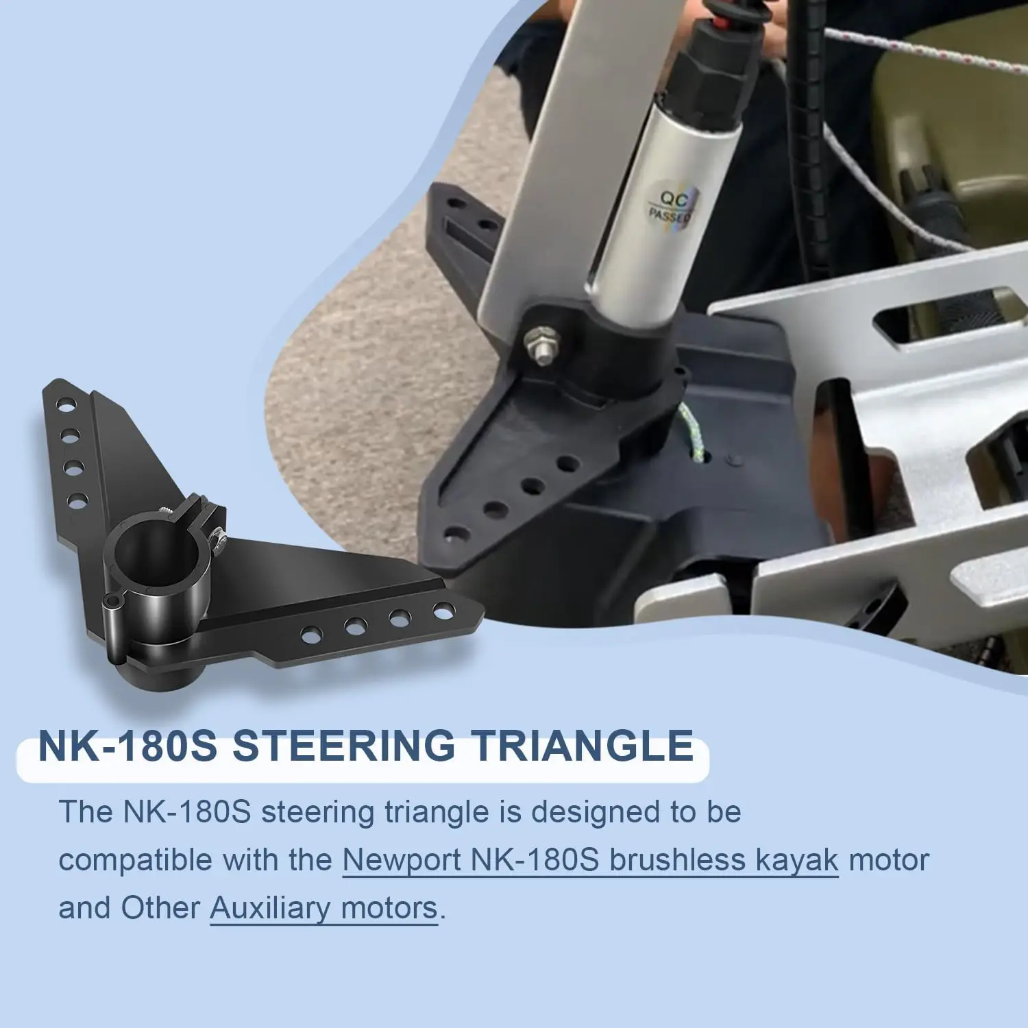 TM-triángulo de dirección para NK-180S, Compatible con Motor de Kayak sin escobillas, motores de arrastre de Kayak y otros motores auxiliares
