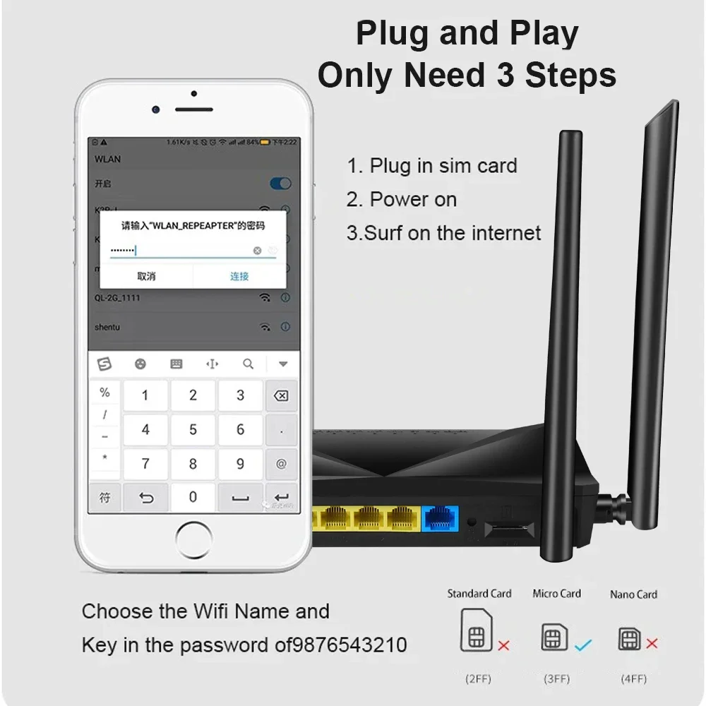 EATPOW 4g Router OPENWRT 300Mbps Wireless N 4G LTE Router โทรศัพท์มือถือ WiFi 4G LTE Router สําหรับยุโรปประเทศประเทศ