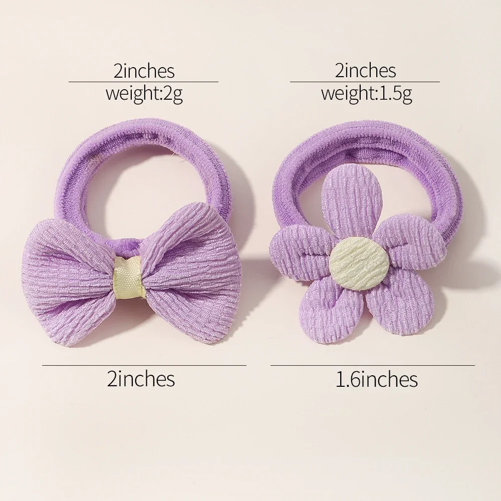 10 Stuks Leuke Meisjes Nylon Bloem Haar Banden Snoep Elastische Boog Haarbanden Staartjes Haar Touw Rubber Haar Gom Scrunchies Accessoires
