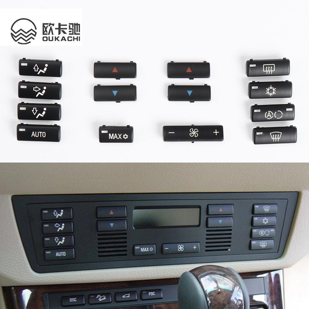 14 unids/set cubiertas de botón de interruptor de aire acondicionado de Control de clima de coche para BMW 5 Series E39 X5 E53