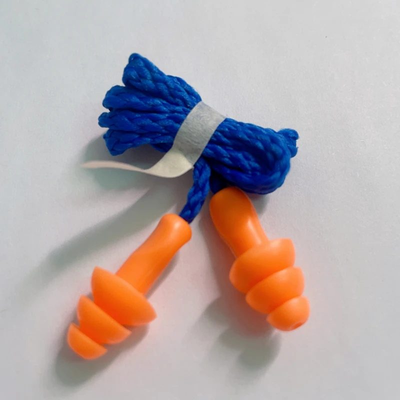 10 pares = 20 piezas tapones para los oídos con cable de silicona suave Protector de oídos protección auditiva reutilizable tapones para los oídos con reducción de ruido orejeras