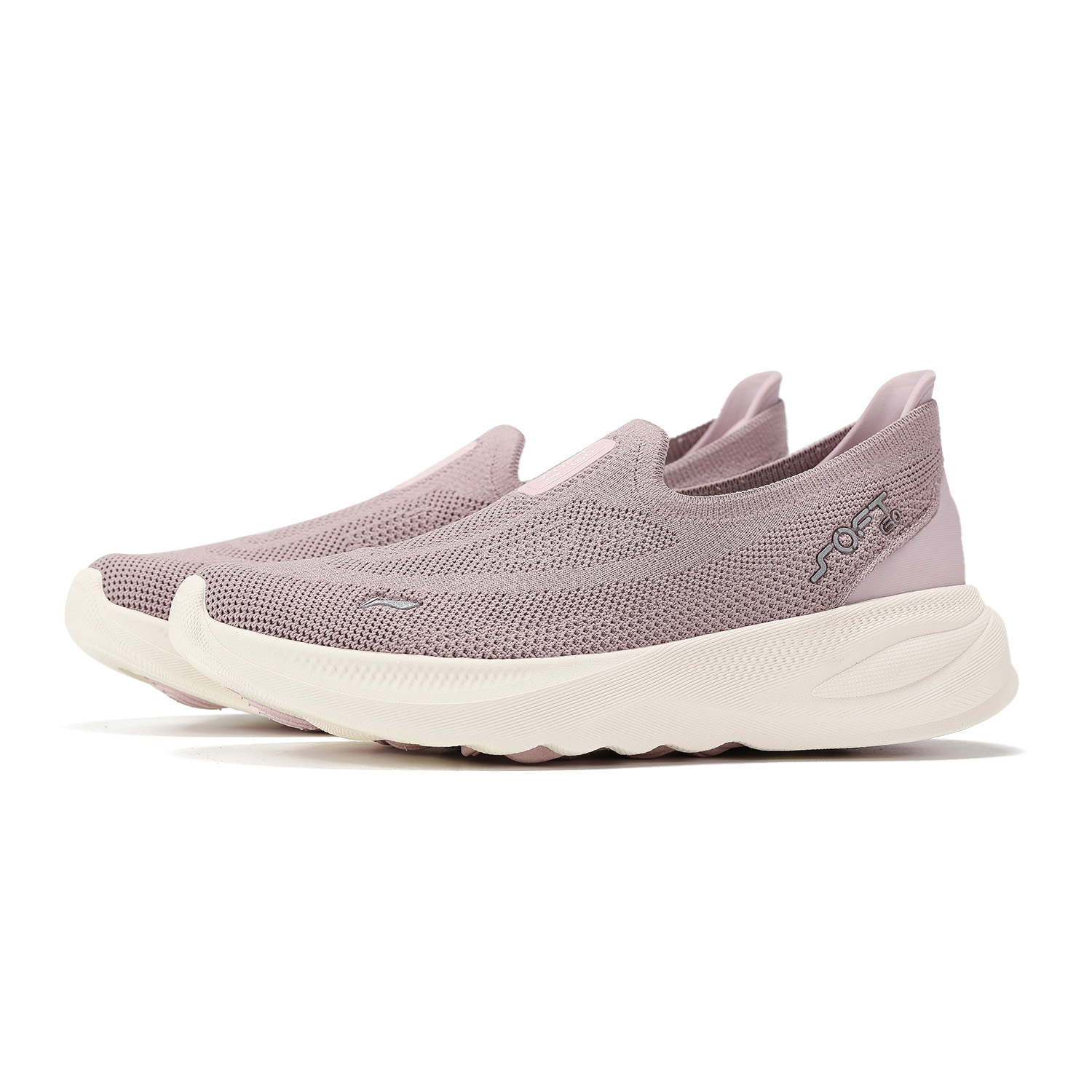 Li-ning mujeres SOFT GO 2 KNIT Slip-on zapatos casuales para caminar cojín transpirable forro Flexible zapatillas deportivas cómodas AGLV018