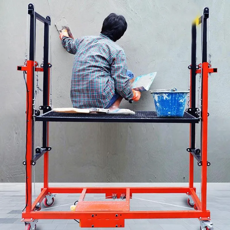 New type Electric lifting scaffolding 3m 5m 6m Telescopic Portable and movable Decoration Construction site Indoor and outdoor