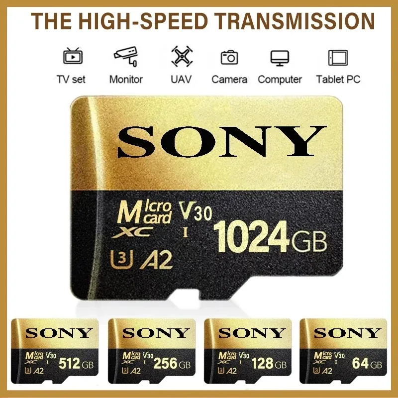 SONY 1TB Карта памяти Micro SD Высокоскоростная мини-карта MicroSD 1 ТБ 512 ГБ 256 ГБ 128 ГБ SD TF Флэш-карта для камеры XIaomi ПК