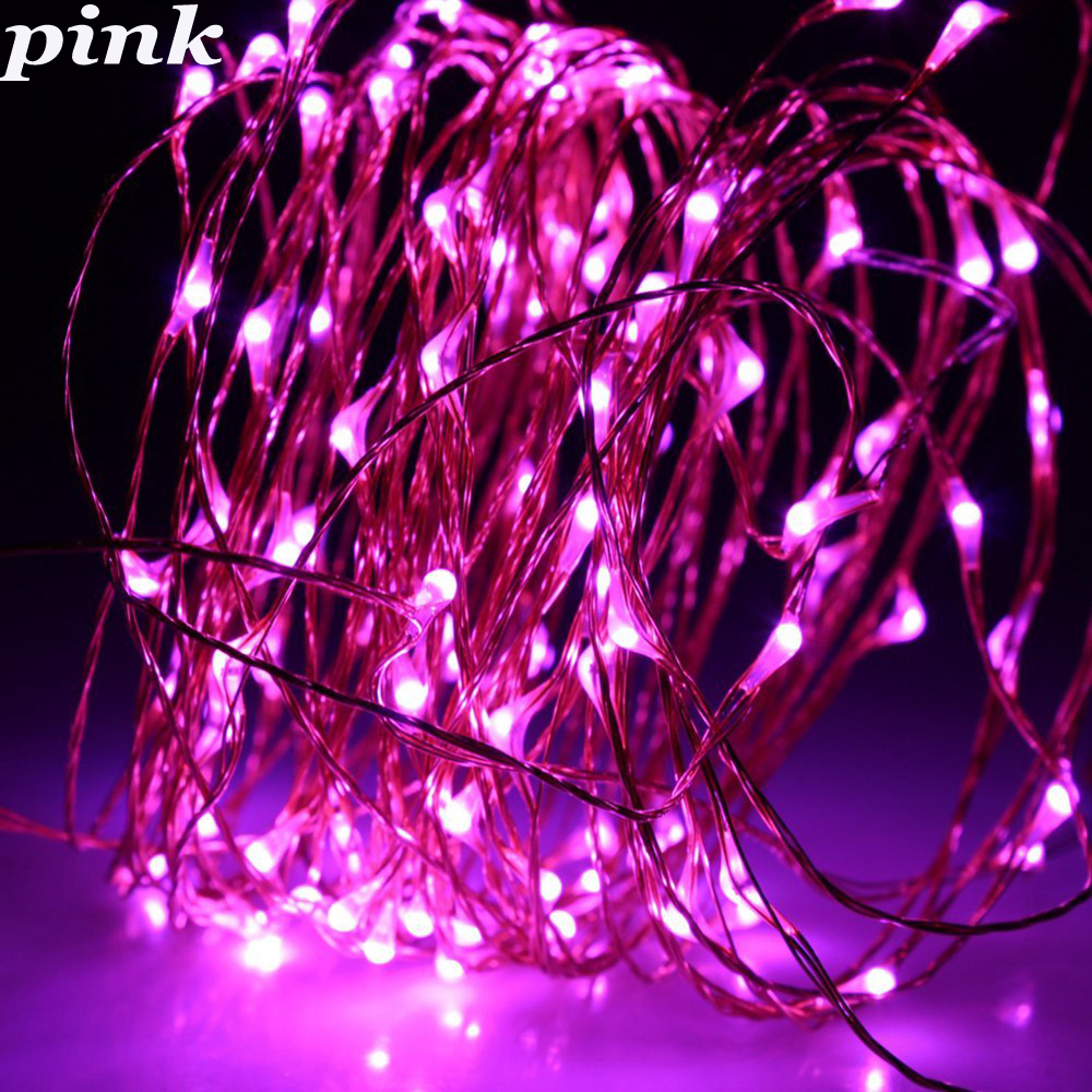 5m 50LED Fairy Light Battery Powered, Pink Copper Wire Starry Sky Light, Suitable for Bedroom, Christmas, Party Decoration