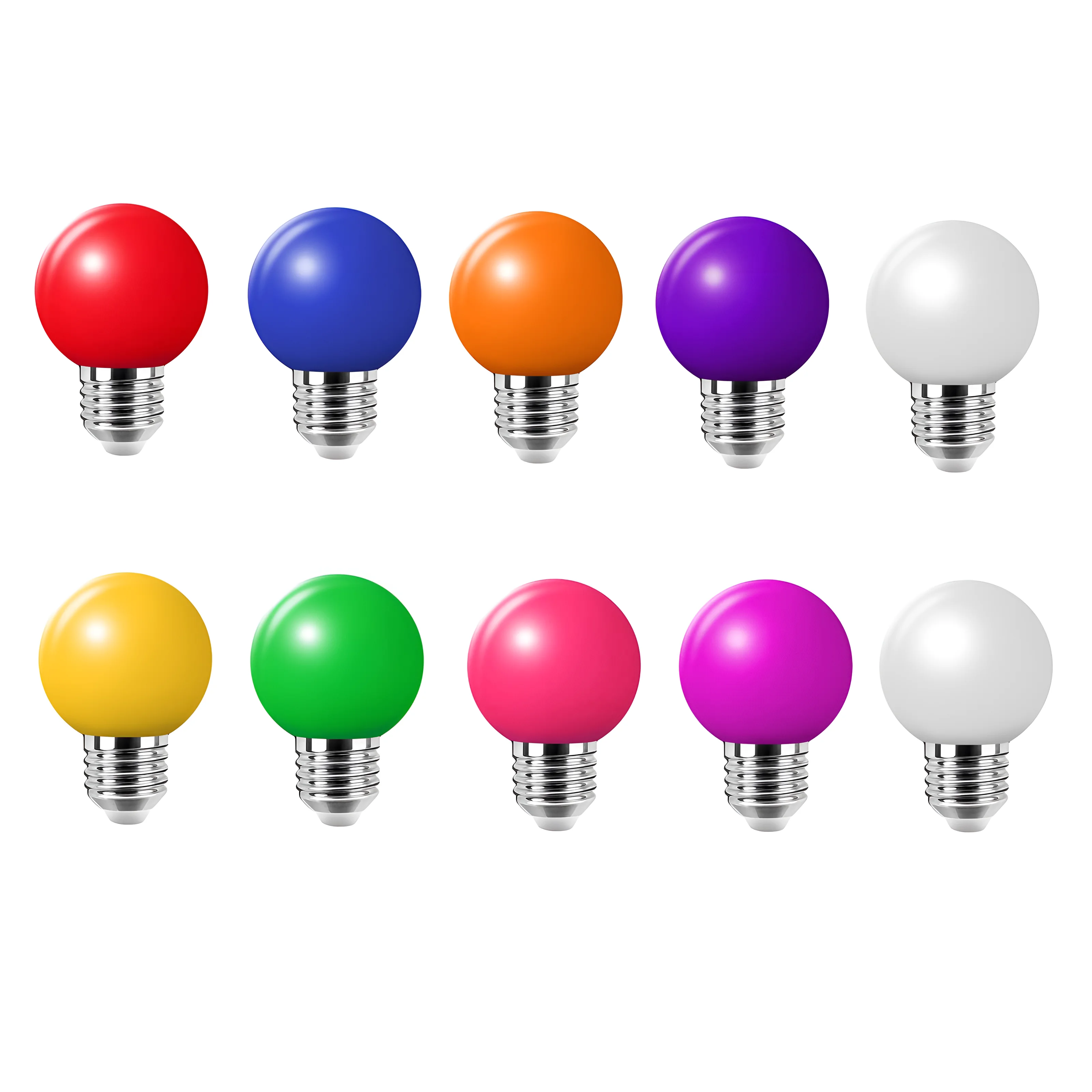30PCS 5W LED Màu Bóng Đèn AC220V Ánh Sáng Màu Đỏ Màu Xanh Lá Cây Màu Xanh Màu Vàng Ấm Áp Orange Màu Hồng Tím Giáng Sinh Trang Trí Thanh tiết Kiệm Năng Lượng Đèn