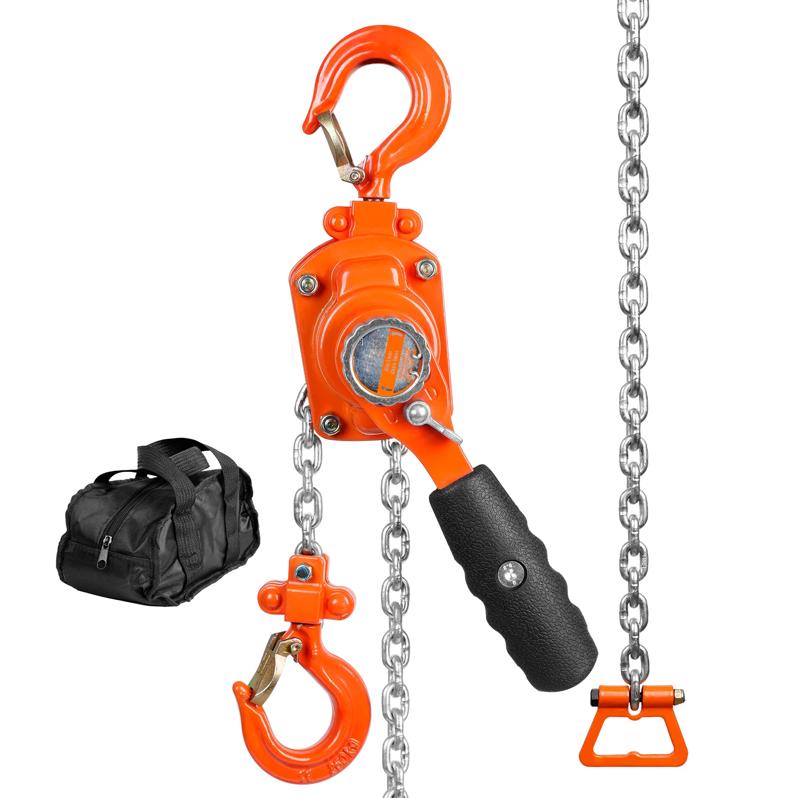 SucceBuy Polipasto de cadena de palanca manual de 0,25/0,5 T Cadena de venir de 5/10 pies con acero galvanizado G80 y freno de doble pavo para garaje