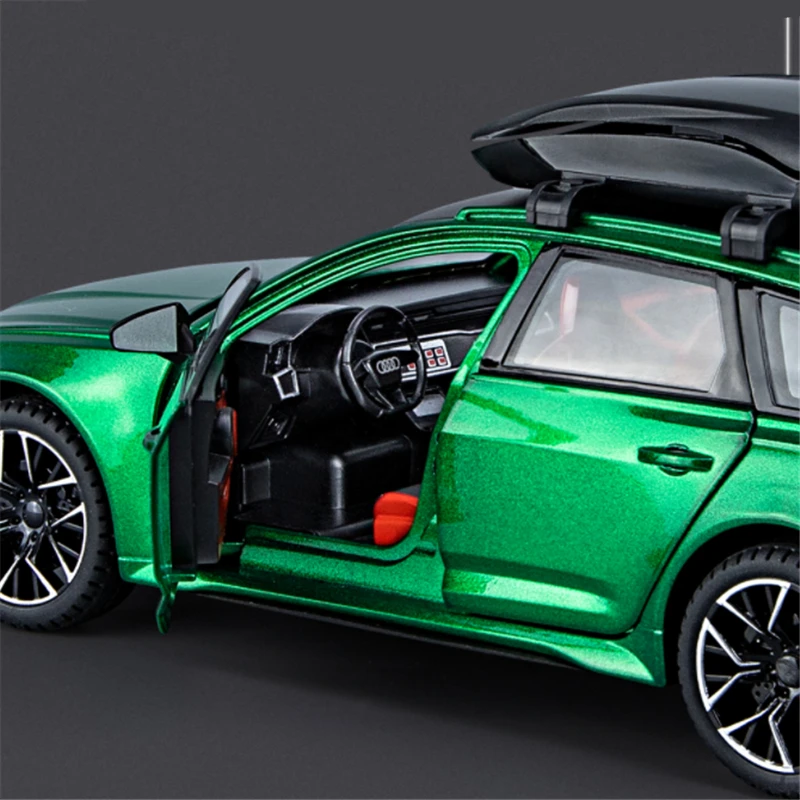 1/24 アウディ RS6 アバントステーションワゴン合金車モデルダイキャストメタルおもちゃの車車モデルシミュレーション音と光子供のおもちゃのギフト