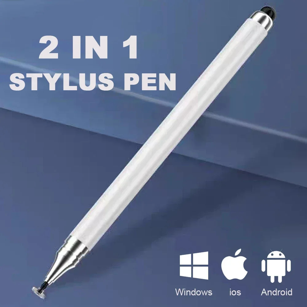 Lápiz óptico Universal para tableta 2 en 1, doble cabezal, alta sensibilidad, punta reemplazable, dibujo, lápiz táctil para teléfono inteligente