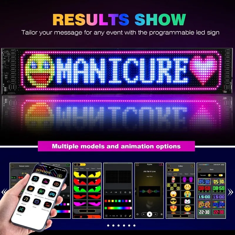 LED Matrix Pixel Panel USB 5V RGB Car Sign Bluetooth App Control Flexible Addressable Pattern Graffiti Scrolling Text Animation