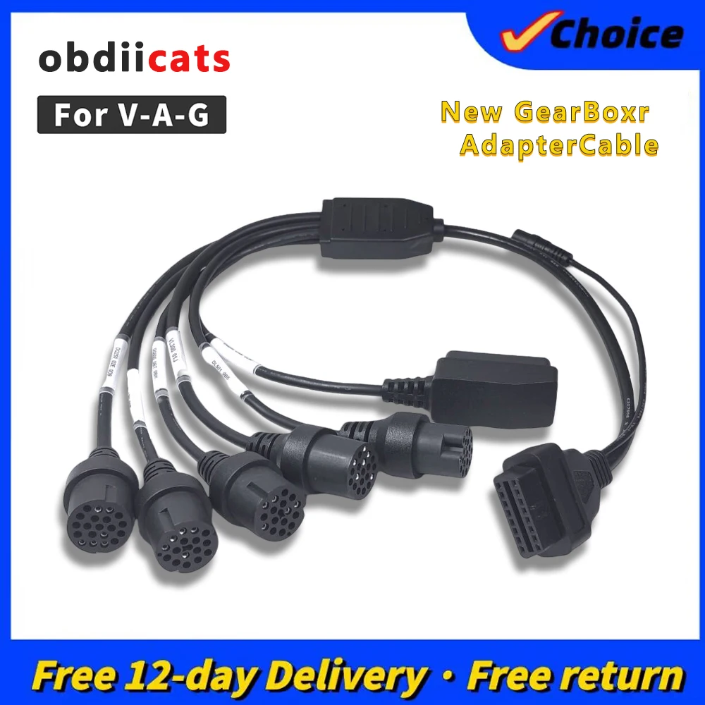 Mais recente para cabos adaptadores de caixa de velocidades V-AG para V-W cabo conversor obd2 para dq250 dq200 vl381 vl300 dq500 dl501 ferramentas de diagnóstico de carro