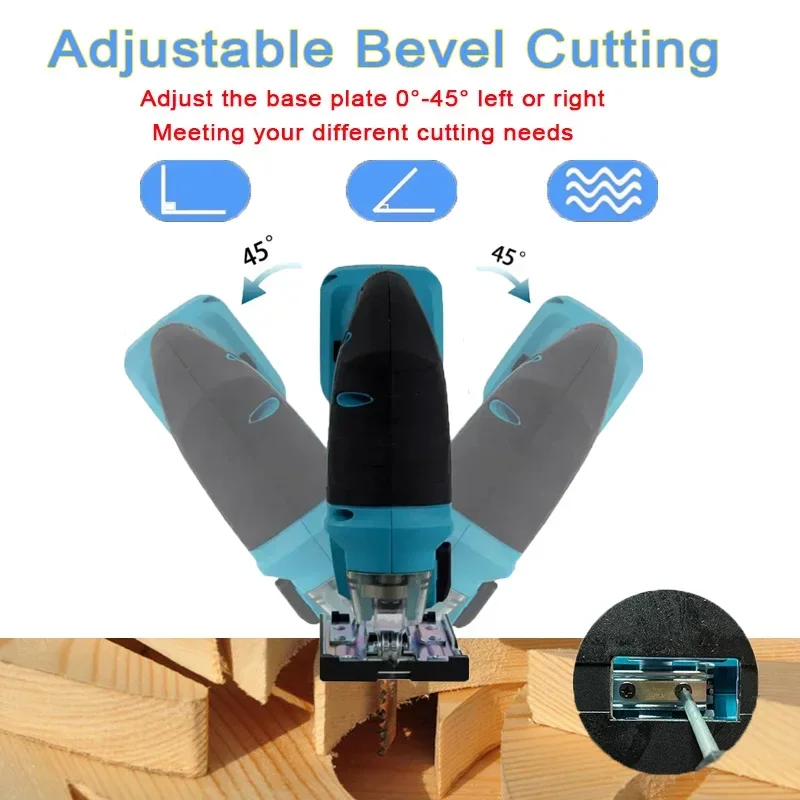 For 18V Makita 3000RPM Electric Curved Saw Cordless Jig Saw Portable Multifunction Carpenter Power Tool No Battery