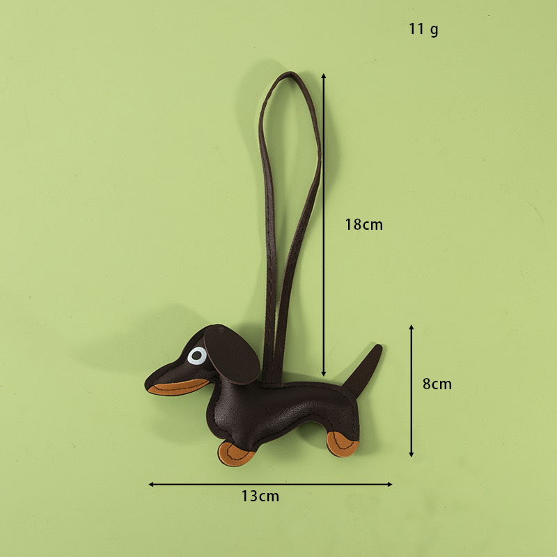 Clássico bonito filhote de cachorro cão saco pingente chaveiro moda couro do plutônio dachshund chaveiro saco acessórios atacado