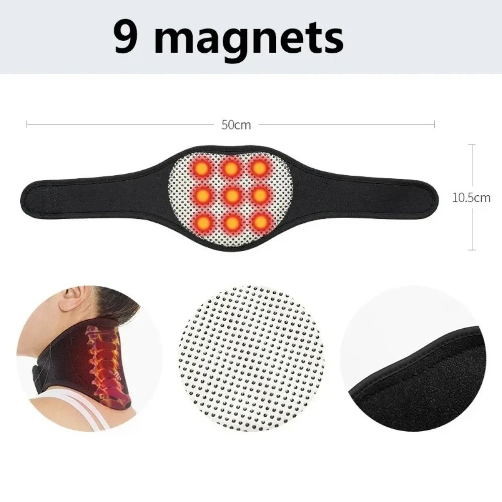 Travesseiro cervical portátil médio e macio com aquecimento magnético para pescoço com terapia de calor espontâneo para tingir e dor