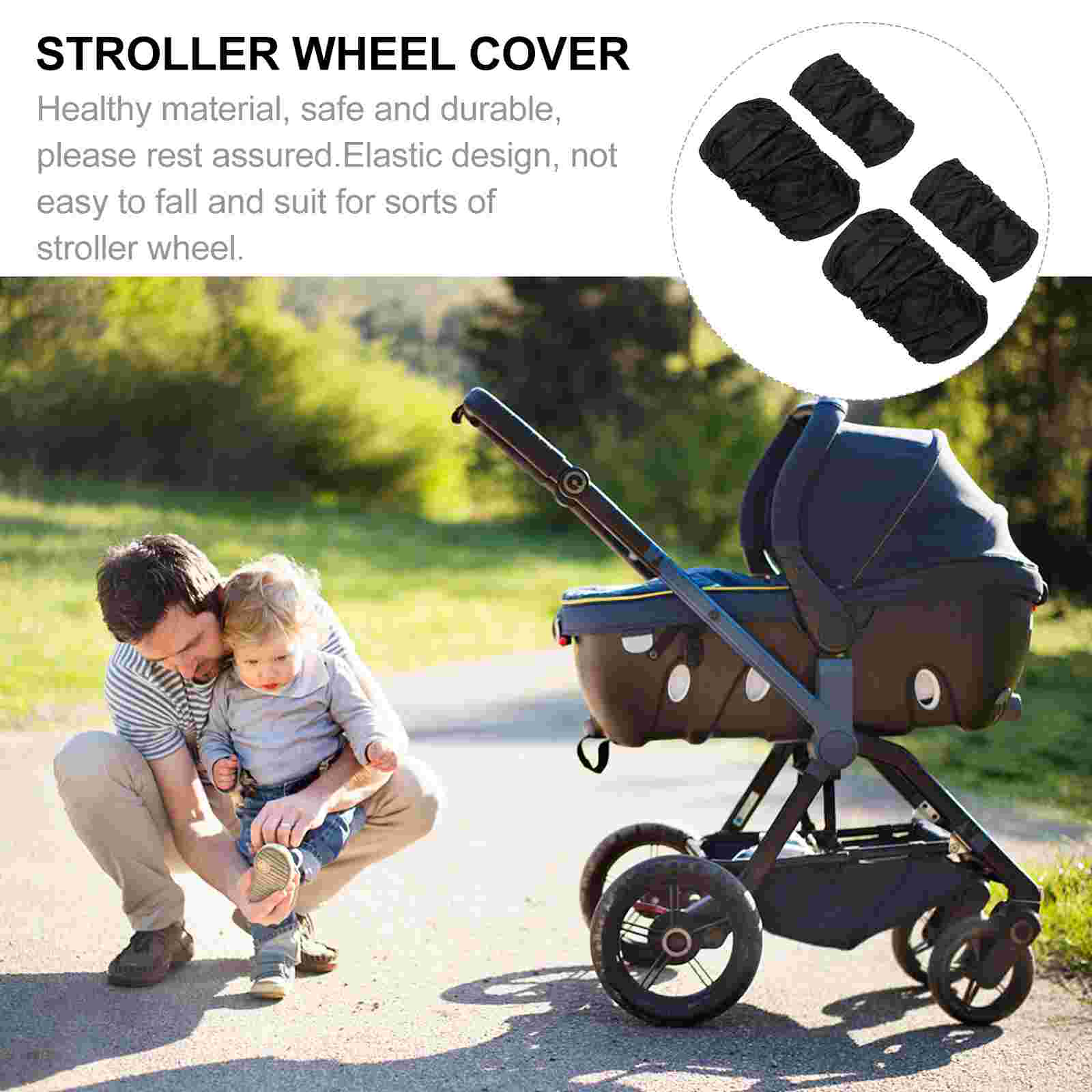 4 PCS Umbrella Stroller Accessories Wheel Cover Wheelchair Protector Accessory Protective Tire Child