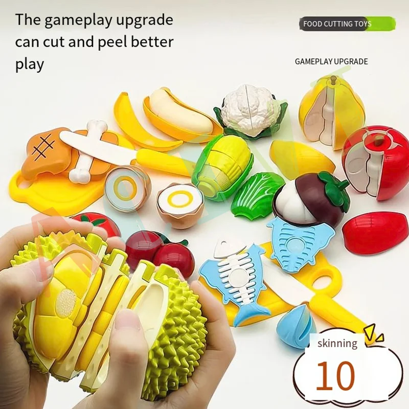 Kid Giochi di finzione Cucina Divertimento Taglio di frutta e verdura Cibo Casa da gioco Set Puzzle Giocattoli educativi per bambini Ragazzi Ragazze Regali