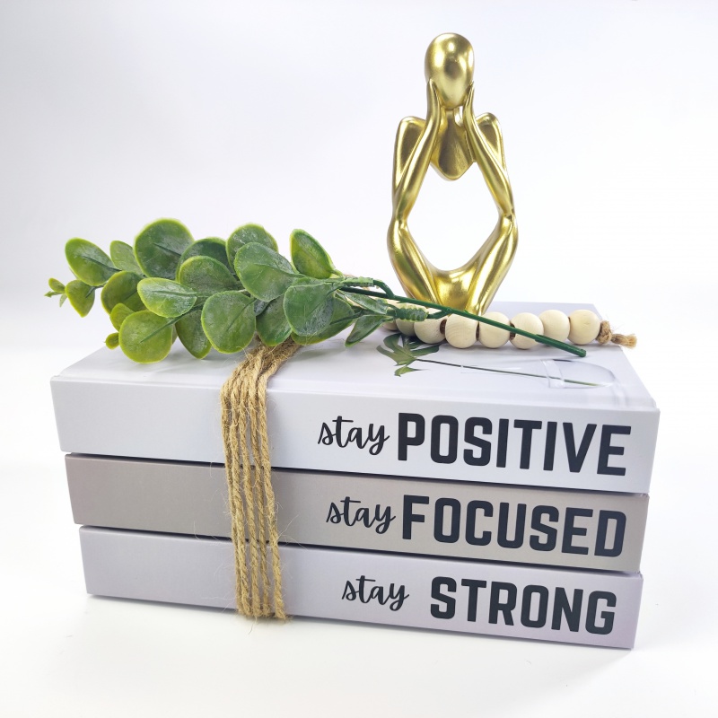 Libros decorativos personalizados para el hogar, decoración de tapa dura, en blanco