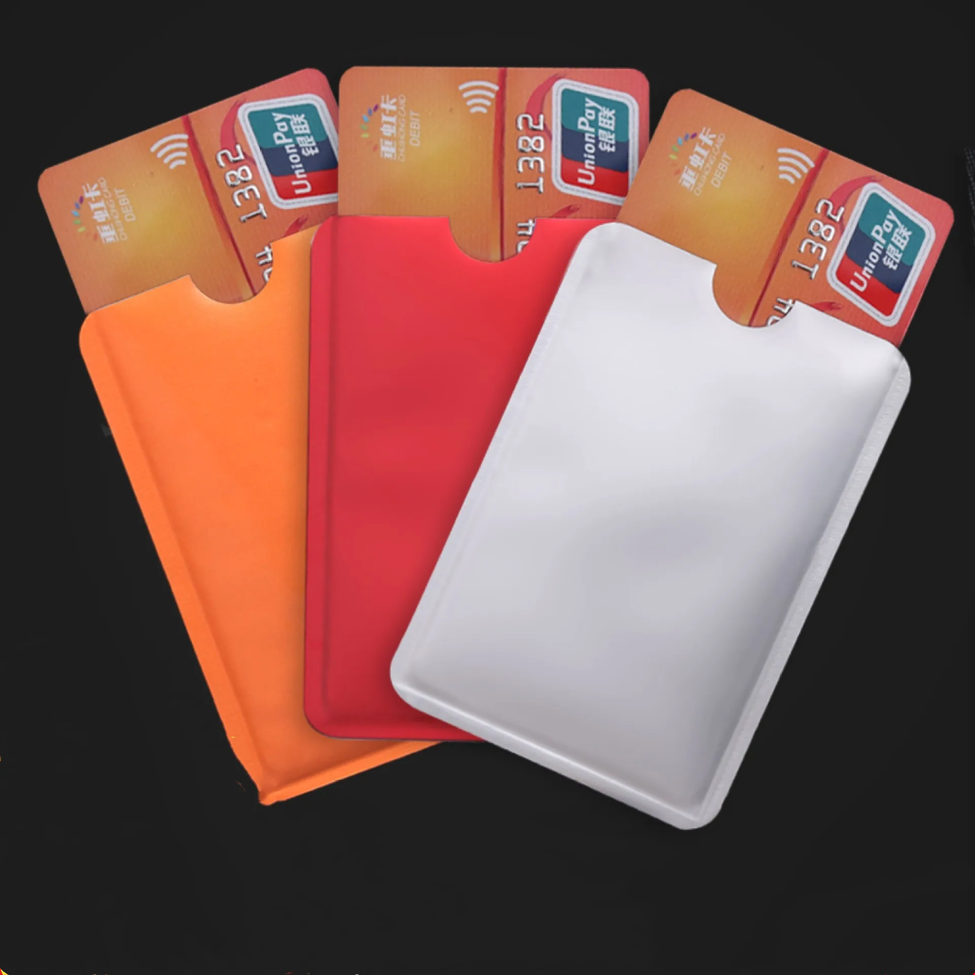 10 Chiếc Lá Nhôm Giá Đỡ Chống Quét RFID Tay Bảo Vệ Chống Trộm Tín Dụng Chứng Minh Thư Chống Quét Thẻ Tay bán Chạy