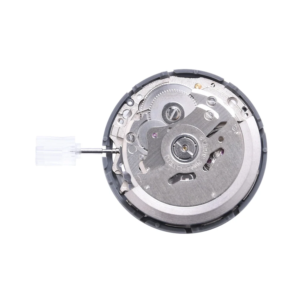 Neues NH35 24 Schmuck-Krone mit hoher Genauigkeit, mechanisches Automatikwerk, weißes Tag und Datum, 3-Uhr-Krone, 3,8-Zoll-Krone