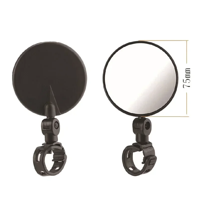 1PC รอบเสริมกระจกมองหลังสําหรับจักรยานรถจักรยานยนต์ Handlebar Mount ปรับ 360 หมุนขี่มุมกว้างกระจกนูน
