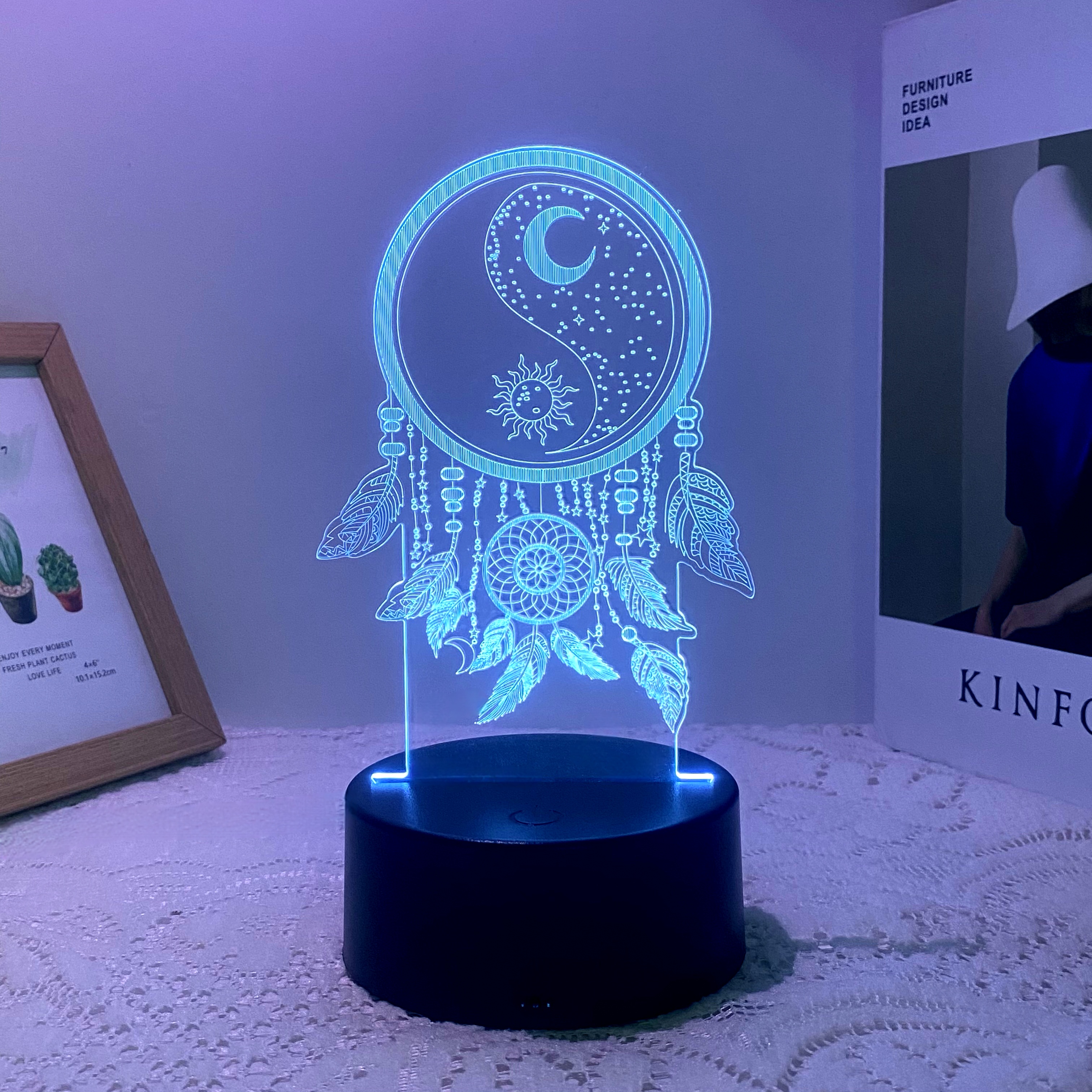 1pcs3D Fischernetz-Nachtlicht, USB kreatives Traum-dekoratives Nachtlicht, Geburtstags-Weihnachtsgeschenk an Freunde und Verwandte.