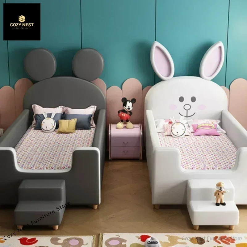 Casa de design bonito cama infantil branco preto moderno loft crianças camas meninos meninas iluminado cabane enfant móveis para o quarto