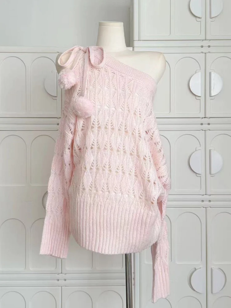 Herbst Winter Frau Koreanische Mode Niedlichen Kern Süße 2000er Jahre Pullover Elegante Oversize Strickwaren Designer Ästhetischen Chic Coquette